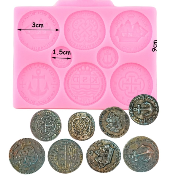 3D Silikonform Münzen